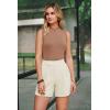 image:imageArachampCloz Womens Linen Blend High Waist Business Casual Wide Leg Shorts 2026White