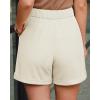 image:imageArachampCloz Womens Linen Blend High Waist Business Casual Wide Leg Shorts 2026White