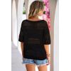 image:imageArachampCloz Womens Linen Blend Off Shoulder Summer Cover Up Beach Casual Crochet Tops Hollow Out Vacation Outfits 2026Black