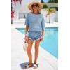 image:imageArachampCloz Womens Linen Blend Off Shoulder Summer Cover Up Beach Casual Crochet Tops Hollow Out Vacation Outfits 2026Blue