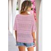 image:imageArachampCloz Womens Linen Blend Off Shoulder Summer Cover Up Beach Casual Crochet Tops Hollow Out Vacation Outfits 2026Pink