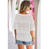 image:imageArachampCloz Womens Linen Blend Off Shoulder Summer Cover Up Beach Casual Crochet Tops Hollow Out Vacation Outfits 2026White