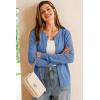 image:imageArachampCloz Womens Wool Blend Lightweight Spring Business Casual Cardigan Sweaters TopsLake Blue