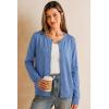 image:imageArachampCloz Womens Wool Blend Lightweight Spring Business Casual Cardigan Sweaters TopsLake Blue