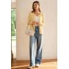 image:imageArachampCloz Womens Wool Blend Lightweight Spring Business Casual Cardigan Sweaters TopsYellow