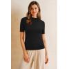 image:imageArachampCloz Womens Wool Blend Spring Seamless Rip Resistant Tops Opaque Business Casual ShirtsBlack