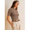 image:imageArachampCloz Womens Wool Blend Spring Seamless Rip Resistant Tops Opaque Business Casual ShirtsCoffee
