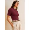image:imageArachampCloz Womens Wool Blend Spring Seamless Rip Resistant Tops Opaque Business Casual ShirtsDark Red