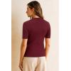image:imageArachampCloz Womens Wool Blend Spring Seamless Rip Resistant Tops Opaque Business Casual ShirtsDark Red