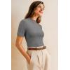 image:imageArachampCloz Womens Wool Blend Spring Seamless Rip Resistant Tops Opaque Business Casual ShirtsGray
