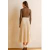 image:imageArachampCloz Womens Wool Blend Wide Elastic Band ALine Pleated Flowy Long Skirts 2025Apricot