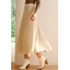 image:imageArachampCloz Womens Wool Blend Wide Elastic Band ALine Pleated Flowy Long Skirts 2025Apricot