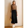 image:imageArachampCloz Womens Wool Blend Wide Elastic Band ALine Pleated Flowy Long Skirts 2025Black
