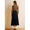 image:imageArachampCloz Womens Wool Blend Wide Elastic Band ALine Pleated Flowy Long Skirts 2025Black