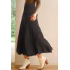 image:imageArachampCloz Womens Wool Blend Wide Elastic Band ALine Pleated Flowy Long Skirts 2025Brown