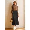 image:imageArachampCloz Womens Wool Blend Wide Elastic Band ALine Pleated Flowy Long Skirts 2025Brown