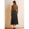 image:imageArachampCloz Womens Wool Blend Wide Elastic Band ALine Pleated Flowy Long Skirts 2025Brown