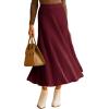 image:imageArachampCloz Womens Wool Blend Wide Elastic Band ALine Pleated Flowy Long Skirts 2025Burgundy