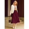 image:imageArachampCloz Womens Wool Blend Wide Elastic Band ALine Pleated Flowy Long Skirts 2025Burgundy