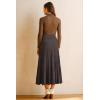 image:imageArachampCloz Womens Wool Blend Wide Elastic Band ALine Pleated Flowy Long Skirts 2025Coffee