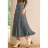 image:imageArachampCloz Womens Wool Blend Wide Elastic Band ALine Pleated Flowy Long Skirts 2025Grey