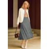 image:imageArachampCloz Womens Wool Blend Wide Elastic Band ALine Pleated Flowy Long Skirts 2025Grey