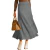 image:imageArachampCloz Womens Wool Blend Wide Elastic Band ALine Pleated Flowy Long Skirts 2025Grey