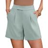 image:imageArachampCloz Womens Linen Blend High Waist Business Casual Wide Leg Shorts 2026Gray Green