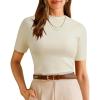 image:imageArachampCloz Womens Wool Blend Spring Seamless Rip Resistant Tops Opaque Business Casual ShirtsWhite