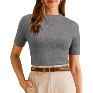 image:imageArachampCloz Womens Wool Blend Spring Seamless Rip Resistant Tops Opaque Business Casual ShirtsGray