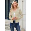 image:imageArachampCloz Womens 2025 Summer Lightweight Cardigan Long Sleeve Cable Knit Hollow Out Bow Embroidery TopsBeige