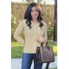 image:imageArachampCloz Womens 2025 Summer Lightweight Cardigan Long Sleeve Cable Knit Hollow Out Bow Embroidery TopsBeige