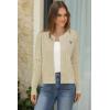 image:imageArachampCloz Womens 2025 Summer Lightweight Cardigan Long Sleeve Cable Knit Hollow Out Bow Embroidery TopsBeige