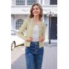 image:imageArachampCloz Womens 2025 Summer Lightweight Cardigan Long Sleeve Cable Knit Hollow Out Bow Embroidery TopsBeige