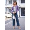 image:imageArachampCloz Womens 2025 Summer Lightweight Cardigan Long Sleeve Cable Knit Hollow Out Bow Embroidery TopsPurple