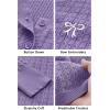 image:imageArachampCloz Womens 2025 Summer Lightweight Cardigan Long Sleeve Cable Knit Hollow Out Bow Embroidery TopsPurple