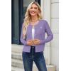 image:imageArachampCloz Womens 2025 Summer Lightweight Cardigan Long Sleeve Cable Knit Hollow Out Bow Embroidery TopsPurple