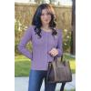 image:imageArachampCloz Womens 2025 Summer Lightweight Cardigan Long Sleeve Cable Knit Hollow Out Bow Embroidery TopsPurple