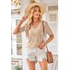 image:imageArachampCloz Womens Lightweight Fall Sweater Tops Casual Short Sleeve Blouses ShirtsAzapricot 02