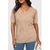 image:imageArachampCloz Womens Lightweight Fall Sweater Tops Casual Short Sleeve Blouses ShirtsAzapricot 02