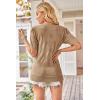 image:imageArachampCloz Womens Lightweight Fall Sweater Tops Casual Short Sleeve Blouses ShirtsAzapricot