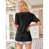 image:imageArachampCloz Womens Lightweight Fall Sweater Tops Casual Short Sleeve Blouses ShirtsAzblack