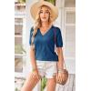 image:imageArachampCloz Womens Lightweight Fall Sweater Tops Casual Short Sleeve Blouses ShirtsAzdark Blue