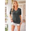 image:imageArachampCloz Womens Lightweight Fall Sweater Tops Casual Short Sleeve Blouses ShirtsAzdark Grey