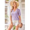 image:imageArachampCloz Womens Lightweight Fall Sweater Tops Casual Short Sleeve Blouses ShirtsAzlight Purple