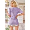 image:imageArachampCloz Womens Lightweight Fall Sweater Tops Casual Short Sleeve Blouses ShirtsAzlight Purple