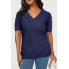 image:imageArachampCloz Womens Lightweight Fall Sweater Tops Casual Short Sleeve Blouses ShirtsAznavy
