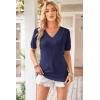 image:imageArachampCloz Womens Lightweight Fall Sweater Tops Casual Short Sleeve Blouses ShirtsAznavy