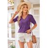 image:imageArachampCloz Womens Lightweight Fall Sweater Tops Casual Short Sleeve Blouses ShirtsAzpurple