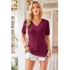 image:imageArachampCloz Womens Lightweight Fall Sweater Tops Casual Short Sleeve Blouses ShirtsAzwine